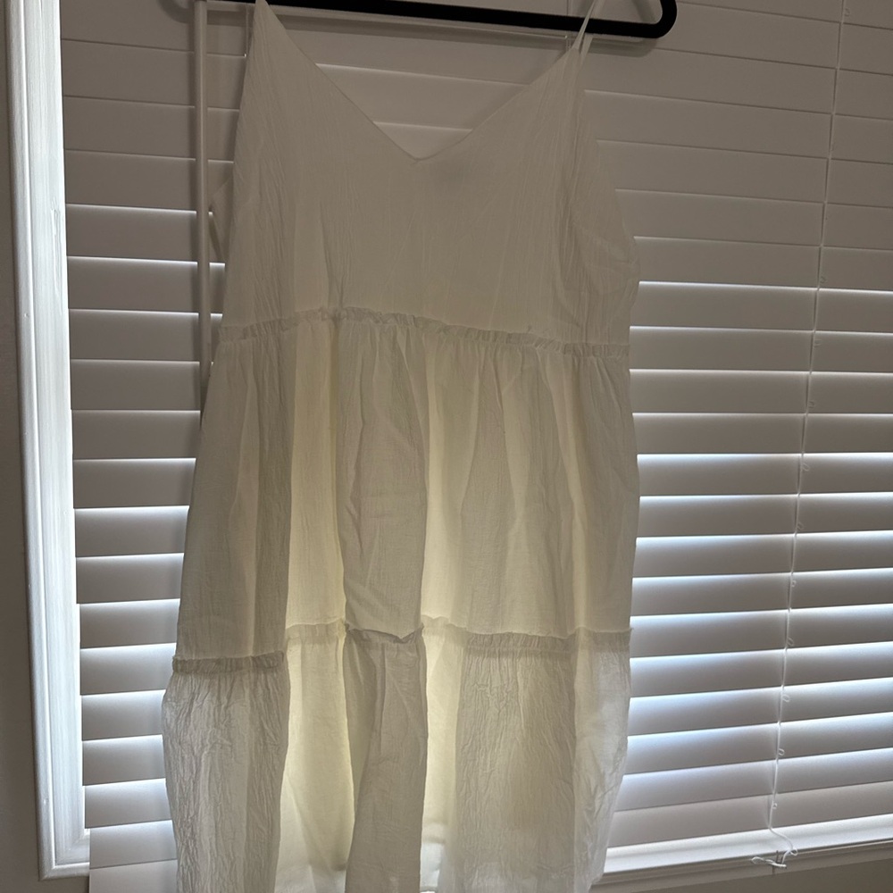 White Sleeveless Tiered Dress